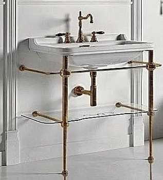 Консоль с раковиной Kerasan Waldorf 120 бронза с 3 отверстиями