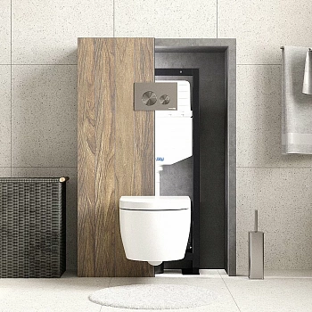 Инсталляция для унитаза WasserKraft Dill 61TLT.010.ME.BN02 с кнопкой никель