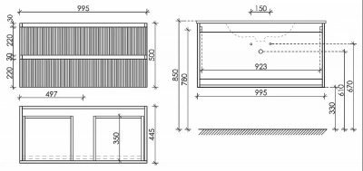 Тумба с раковиной Sancos SNOB R SNR100SM 100 Doha Soft