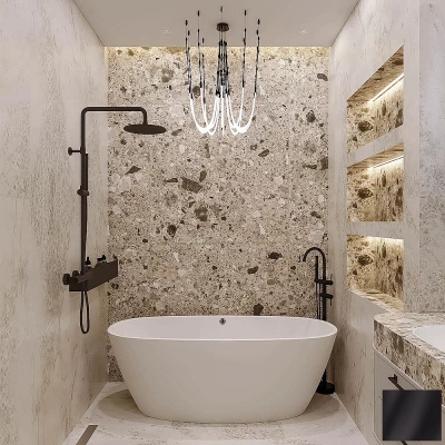 Ванна из искусственного камня Veconi Imperia IMP16075BM 160х75 черная матовая