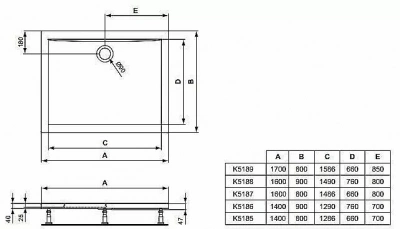 Душевой поддон Ideal Standard Ultra Flat K518501 140x80