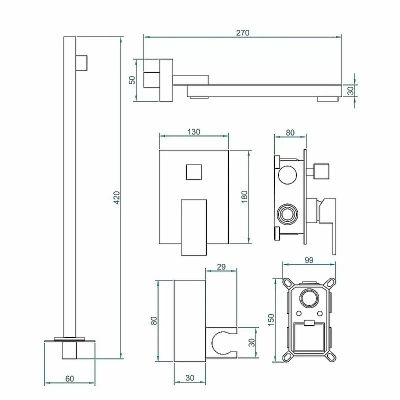 Душевая система RGW Shower Panels SP-6143-01 50140801-01 хром