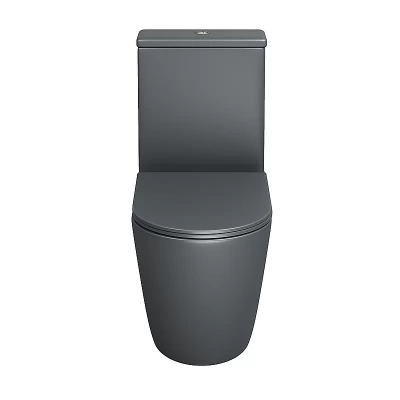 Унитаз Grossman Color GR-4480GMS безободковый, с крышкой микролифт, с бачком, темно-серый матовый