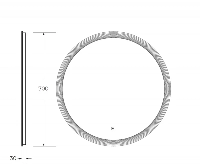 Зеркало с LED подстветкой Cezares ECO CZR-SPC-LED-TCH 70x70