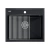 Кухонная мойка Paulmark STEPIA 60 + ролл-мат STEP PM115951-BLM+R375-BS черный металлик