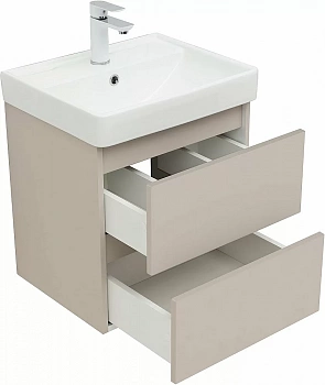 Тумба с раковиной Aquanet Вега 2.0 337940/301802 50 бежевый