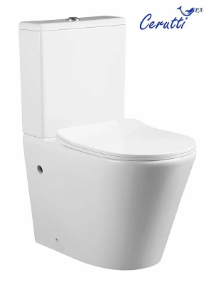 Унитаз напольный CeruttiSpa SELLA GW CT9864 безободковый, с бачком, с крышкой микролифт