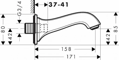 Излив для ванны Hansgrohe Metropol Classic 13425000