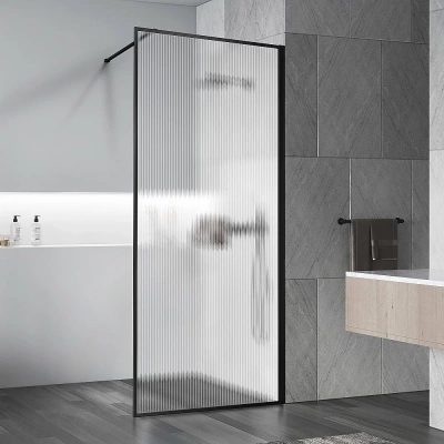 Душевое ограждение Vincea Walk-In VSW-1HP120FLB 120 стекло рифленое/профиль черный матовый