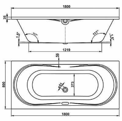 Ванна акриловая Vagnerplast Briana 180x80