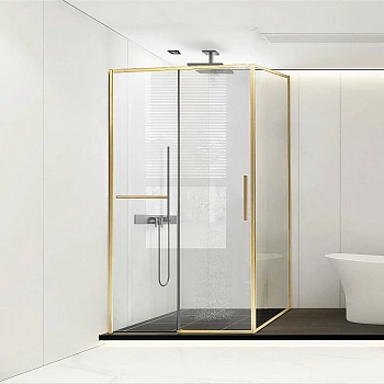Душевой уголок Vincea Slim Soft VSR-1SS1012CLG 120x100 стекло прозрачное/профиль брашированное золото
