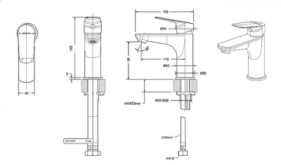 Смеситель для раковины Bravat Rhein F1429564CP-9-ENG