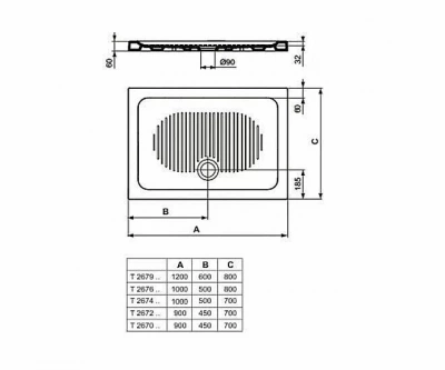 Душевой поддон Ideal Standard Connect T267901 120x80