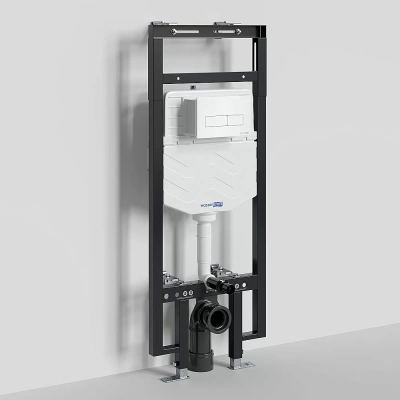 Инсталляция для унитаза WasserKraft Dinkel 58TLT.010.ME.WH03 с белой кнопкой