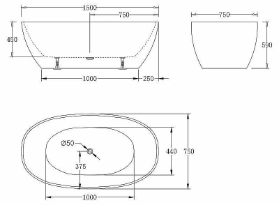 Ванна акриловая BelBagno BB81 150х75 белая