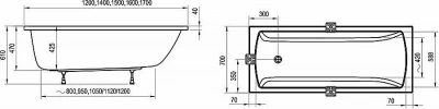 Ванна акриловая Ravak Classic II CC51000000 170x70 белая