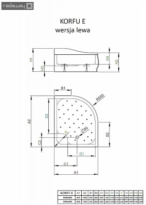 Душевой поддон Radaway Korfu E 4E81400-03L 100x80 белый