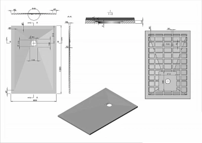 Душевой поддон Vincea VST-4SR8012A 120х80 антрацит