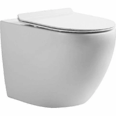 Унитаз подвесной Orange CI07-150W+APB100 безободковый, с крышкой микролифт, с инсталляцией, кнопка хром
