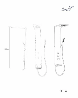 Душевая панель CeruttiSpa SELLA W CT8988 белая