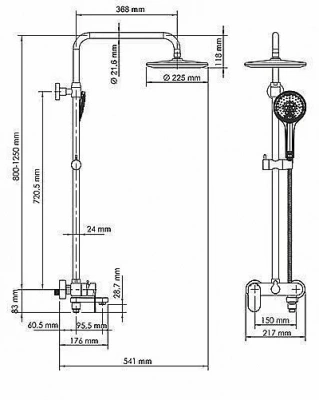 Душевая система WasserKRAFT Elbe 7400 A17401