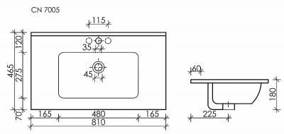 Тумба с раковиной Sancos Libra LB80W белый глянец