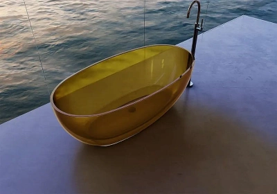 Ванна Abber Kristall AT9703Amber 170x75 желтая прозрачная