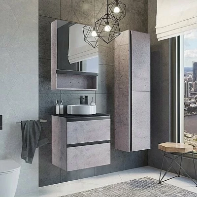 Тумба с раковиной Comforty Эдинбург 00-00005701 60 бетон светлый