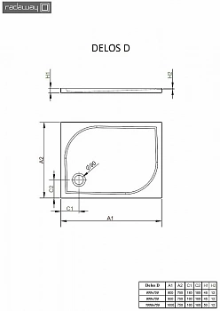 Душевой поддон Radaway Delos D 4D87545-03 80x75 белый