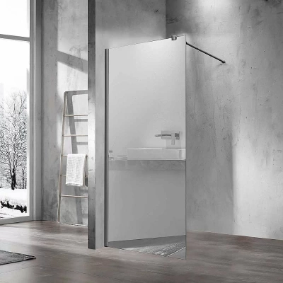 Душевая перегородка Vincea Walk-In VSW-1H800MRGM 80 вороненая сталь/стекло зеркальное