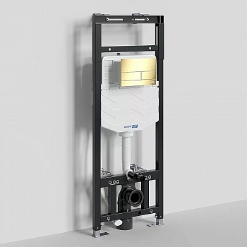 Инсталляция для унитаза WasserKraft Alme 15TLT.010.ME.PG04 с кнопкой золото глянцевое