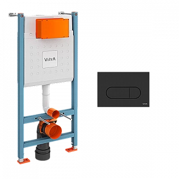Инсталляция для унитаза Vitra V-Fix Core 800-1874 с черной матовой кнопкой