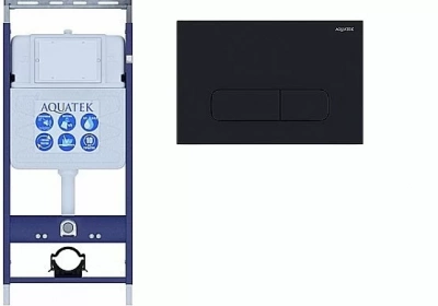 Инсталляция для унитаза Aquatek Easy Fix INS-0000010 с кнопкой KDI-0000017 черная матовая