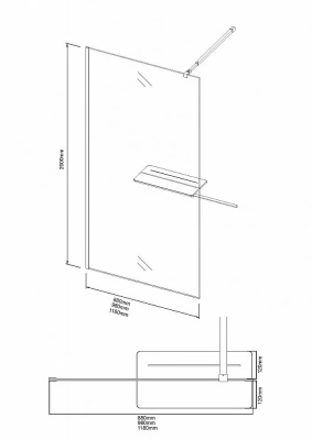 Душевая перегородка Niagara Nova 120 NG-582-12BLACK профиль черный матовый/стекло белый градиент