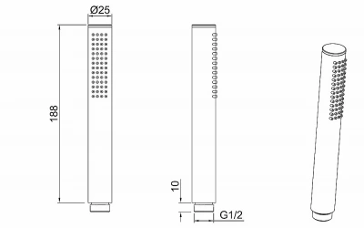 Душевая лейка Allen Brau Priority 5.31020-MG брашированный графит
