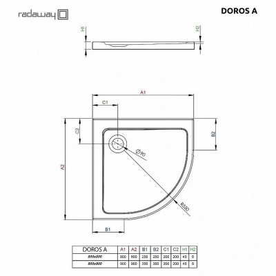 Душевой поддон Radaway Doros A SDRA8080-01 80x80 белый