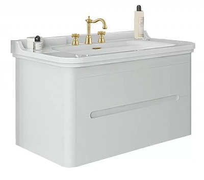 Тумба с раковиной Kerasan Waldorf 925530 Vaniglia matt 100 ваниль с 3 отверстиями/заглушка золото