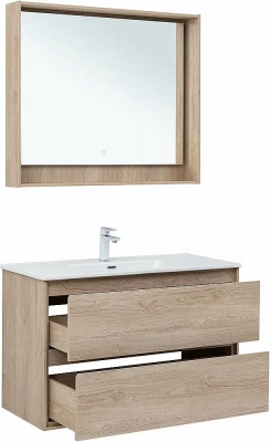 Тумба с раковиной Aquanet Милан 336385/330426 100 дуб светлый