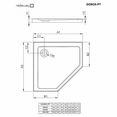 Душевой поддон Radaway Doros PT SDRPT1010-01 100x100 белый