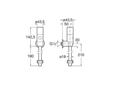 Внешнее смывное устройство для писсуара Roca Sentronic-V 5A9A79C00