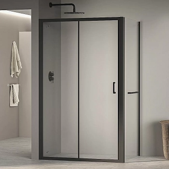 Душевой уголок RGW Passage PA-74-1B (PA-14B+Z-060-2B) 140х90 4108741149-14 стекло прозрачное/профиль черный
