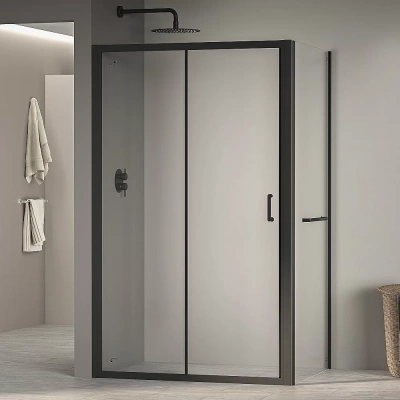 Душевой уголок RGW Passage PA-74-1B (PA-14B+Z-060-2B) 140х90 4108741149-14 стекло прозрачное/профиль черный