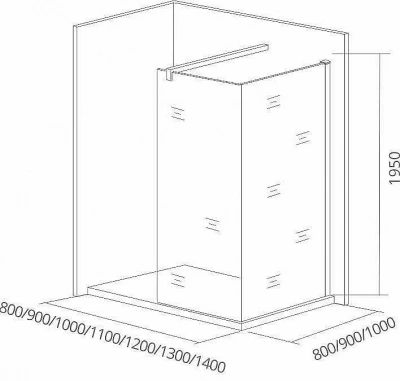 Душевое ограждение Good Door WALK IN SP+P + SP 80x140 черный матовый
