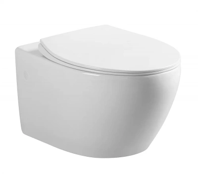 Унитаз подвесной Art&Max Elegant AM9316CHR/SC белый, с сиденьем микролифт, безободковый