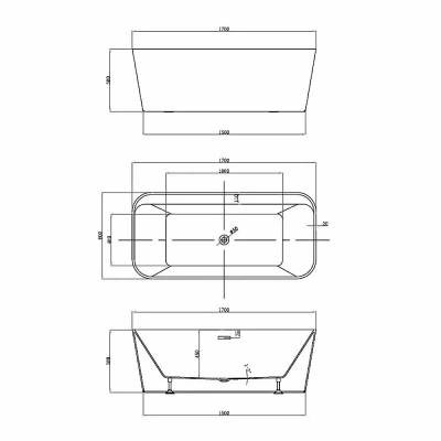 Ванна акриловая Vincea VBT-401-1700MW 170x80