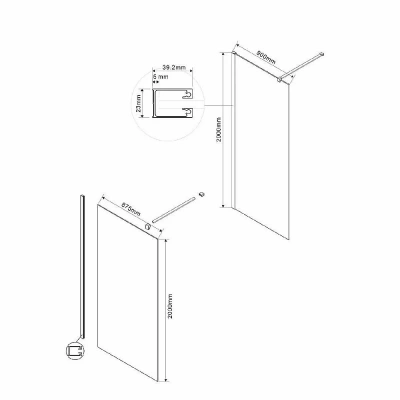 Душевая перегородка Vincea Walk-In VSW-1H900CG 90