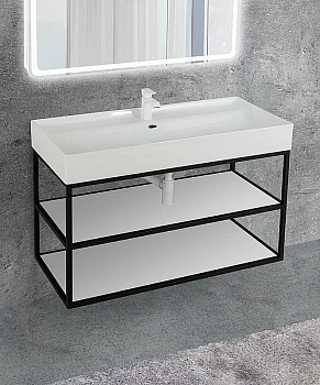 Консоль с раковиной Cezares Cadro 80 с 2 полками белая
