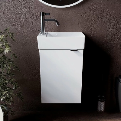 Тумба с раковиной Sancos Mini  MN35W белый глянец