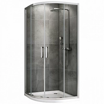 Душевой уголок ABBER Schwarzer Diamant AG01080 80x80 стекло прозрачное/профиль хром