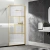 Душевое ограждение Vincea Walk-In 100 VSW-1HC100CFBG стекло прозрачное-рифленое/профиль брашированное золото